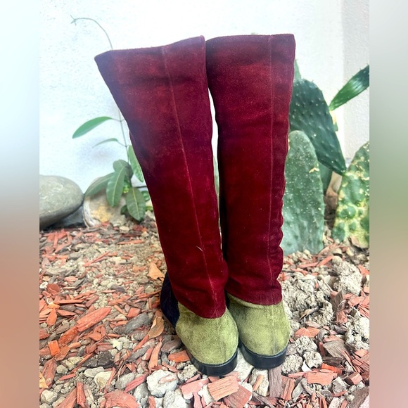 Bruno Magli suede colorblock riding boots 6 - Picture 3 of 6